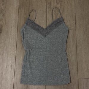 Hollister Lace-Trim Gray Camisole Tank Top